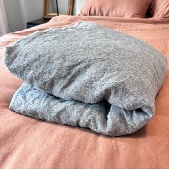 Pottery Barn Belgian Flax Linen Duvet Cover Gray King/Cali King - Picture 2 of 6